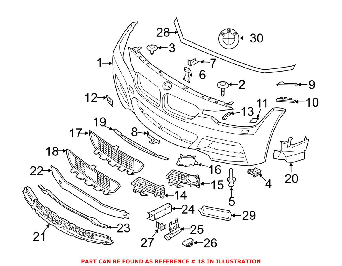 BMW Grille - Front Lower 51118068135